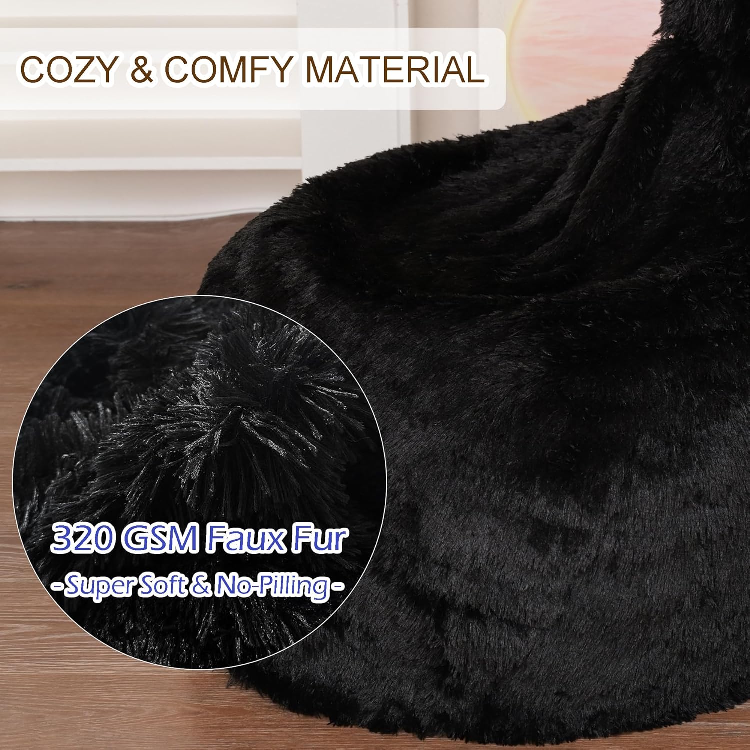 Cozy Faux Fur Bean Bag Cover